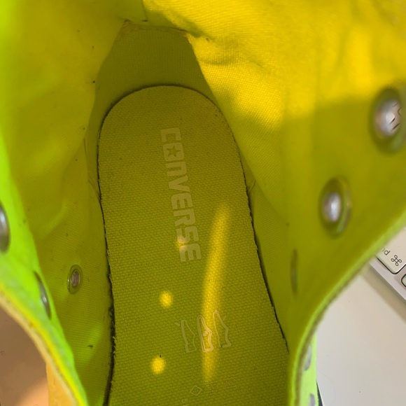 CONVERSE Chuck Taylor All Star Seasonal Neon Yellow High Top sneakers Sz 5 - Picture 12 of 12